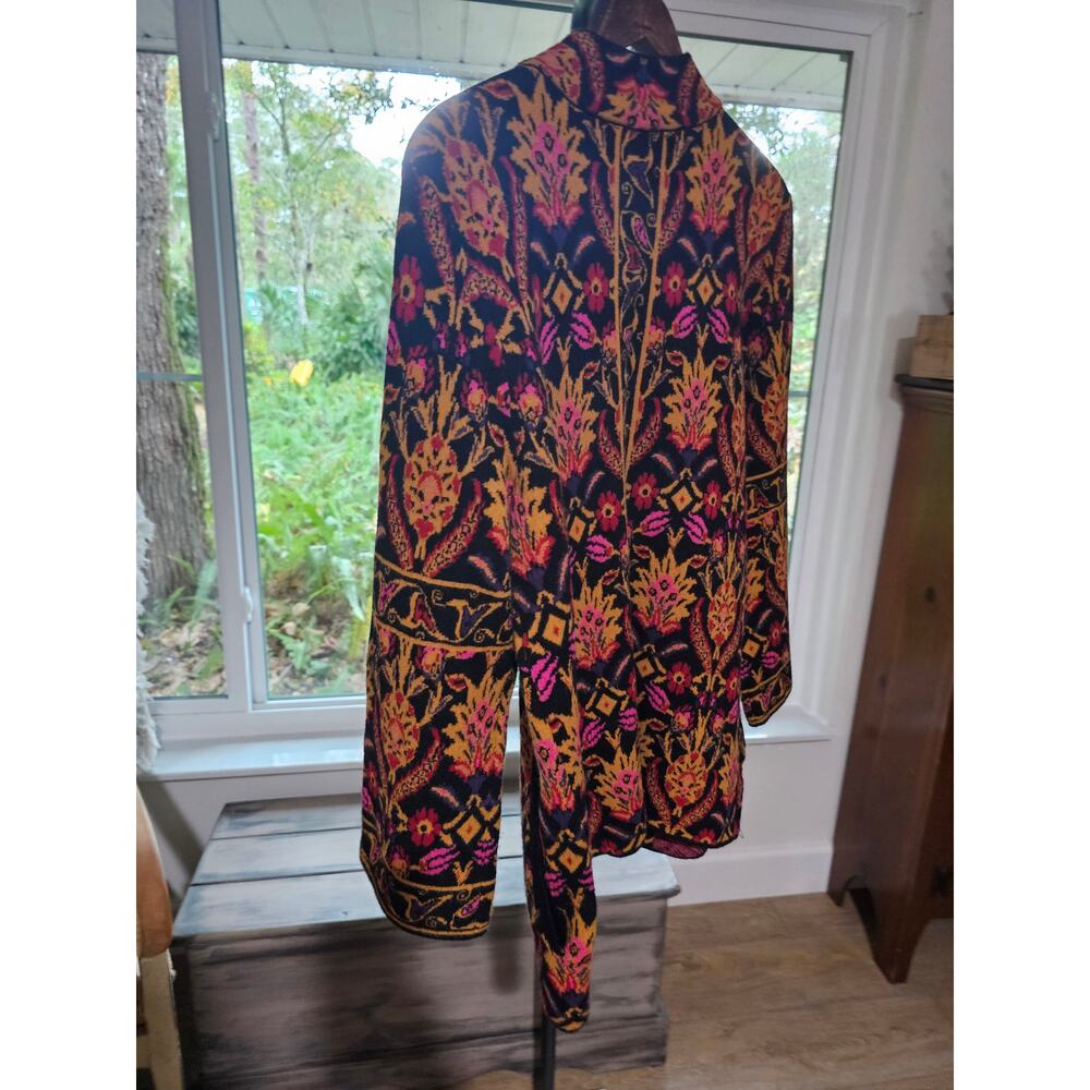 Vintage Coldwater Creek Mandarin Collar Cardigan Jacobean Print Size medium - Picture 9 of 11